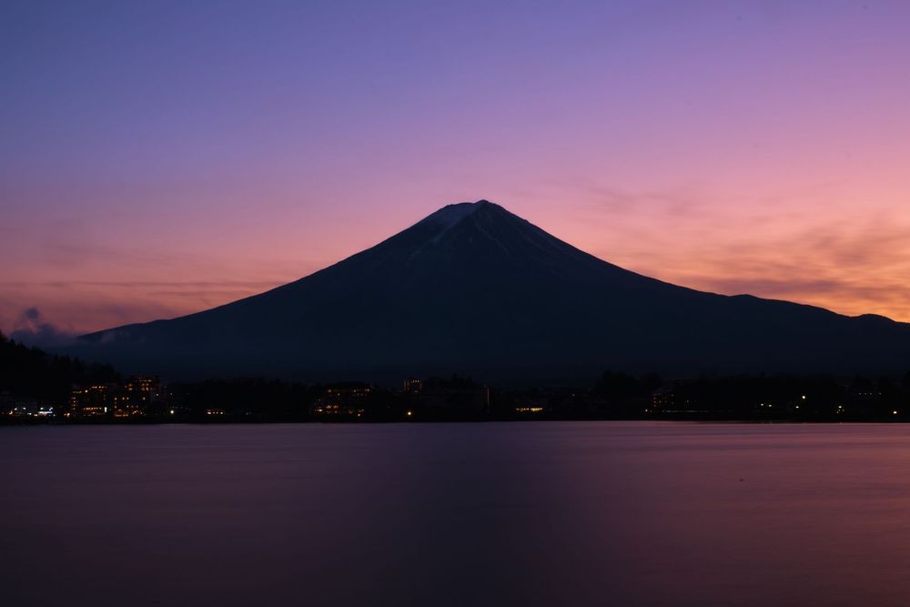 Mount Fuji at dusk